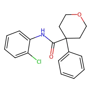 N-(2-chlorophenyl)-4-phenyloxane-4-carboxamide structure