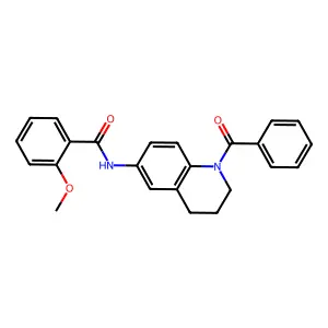 N-(1-benzoyl-1,2,3,4-tetrahydroquinolin-6-yl)-2-methoxybenzamide structure