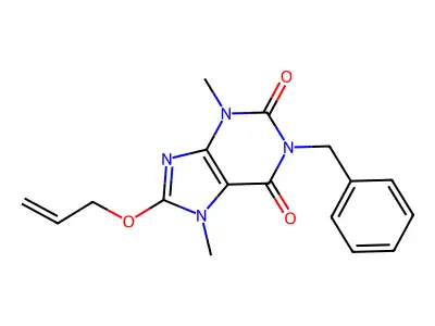 1-Benzyl-3,7-dimethyl-8-prop-2-enoxypurine-2,6-dione structure