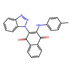 2-(1H-benzo[d][1,2,3]triazol-1-yl)-3-(p-tolylamino)naphthalene-1,4-dione structure