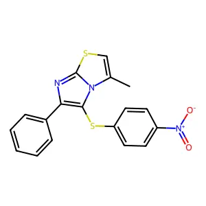 5-({4-Nitrophenyl}sulfanyl)-3-methyl-6-phenylimidazo[2,1-b][1,3]thiazole structure