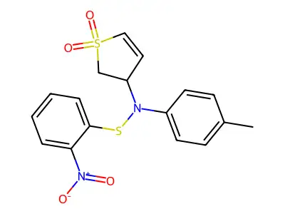 3-{4-Methyl[(2-nitrophenyl)sulfanyl]anilino}-2,3-dihydrothiophene 1,1-dioxide structure