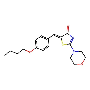 (E)-5-(4-butoxybenzylidene)-2-morpholinothiazol-4(5H)-one structure