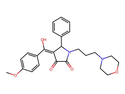 3-hydroxy-4-(4-methoxybenzoyl)-1-[3-(morpholin-4-yl)propyl]-5-phenyl-2,5-dihydro-1H-pyrrol-2-one structure