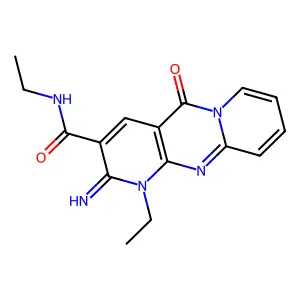N,1-Diethyl-2-imino-5-oxo-2,5-dihydro-1H-dipyrido[1,2-a:2',3'-d]pyrimidine-3-carboxamide structure