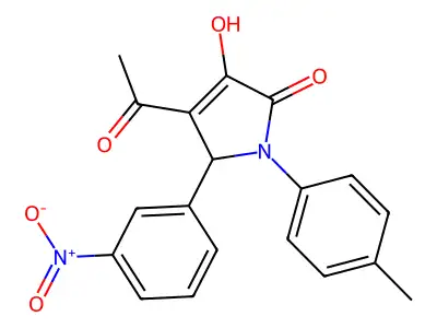 3-acetyl-4-hydroxy-1-(4-methylphenyl)-2-(3-nitrophenyl)-2H-pyrrol-5-one structure