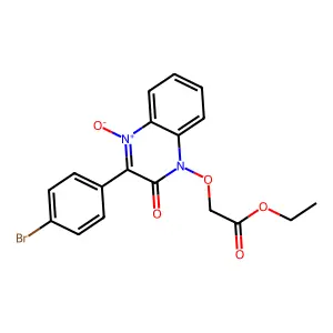 Ethyl 2-[3-(4-bromophenyl)-4-oxido-2-oxoquinoxalin-4-ium-1-yl]oxyacetate structure