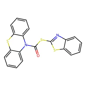 S-1,3-benzothiazol-2-yl 10H-phenothiazine-10-carbothioate structure