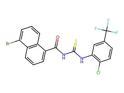 5-bromo-N-[[2-chloro-5-(trifluoromethyl)phenyl]carbamothioyl]naphthalene-1-carboxamide structure