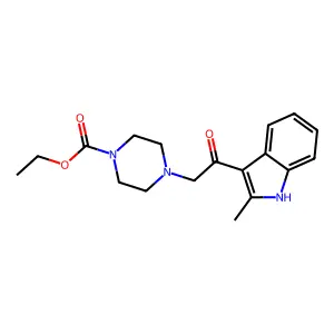 ethyl 4-[2-(2-methyl-1H-indol-3-yl)-2-oxoethyl]piperazine-1-carboxylate structure