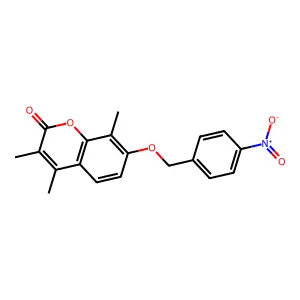 3,4,8-Trimethyl-7-[(4-nitrophenyl)methoxy]chromen-2-one structure