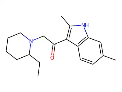 1-(2,6-dimethyl-1H-indol-3-yl)-2-(2-ethylpiperidin-1-yl)ethanone structure