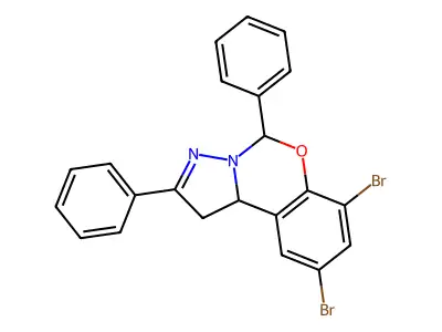 7,9-Dibromo-2,5-diphenyl-1,10b-dihydropyrazolo[1,5-c][1,3]benzoxazine structure