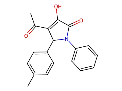 3-acetyl-4-hydroxy-2-(4-methylphenyl)-1-phenyl-2H-pyrrol-5-one structure