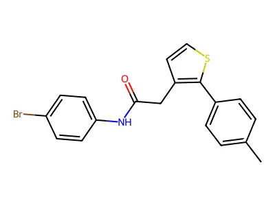 N-(4-bromophenyl)-2-[2-(4-methylphenyl)thiophen-3-yl]acetamide structure
