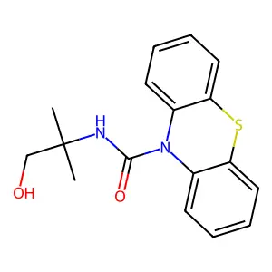 N-(1-hydroxy-2-methylpropan-2-yl)phenothiazine-10-carboxamide structure