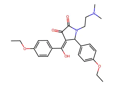 1-(2-dimethylaminoethyl)-5-(4-ethoxyphenyl)-4-[(4-ethoxyphenyl)-hydroxymethylidene]pyrrolidine-2,3-dione structure