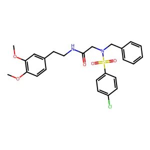2-[benzyl-(4-chlorophenyl)sulfonylamino]-N-[2-(3,4-dimethoxyphenyl)ethyl]acetamide structure