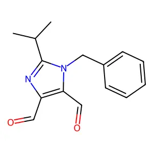 1-Benzyl-2-(propan-2-yl)-1H-imidazole-4,5-dicarbaldehyde structure