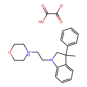 1H-Indole, 2,3-dihydro-3-methyl-1-(2-morpholinoethyl)-3-phenyl-, oxalate structure