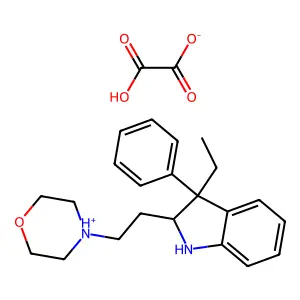 1H-Indole, 2,3-dihydro-3-ethyl-1-(2-(morpholino)ethyl)-3-phenyl-, oxalate (1:1) structure
