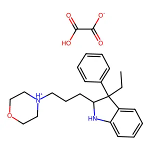 1H-Indole, 2,3-dihydro-3-ethyl-1-(3-(morpholino)propyl)-3-phenyl-, oxalate (1:1) structure