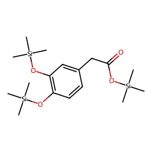 Benzeneacetic acid, 3,4-bis[(trimethylsilyl)oxy]-, trimethylsilyl ester structure