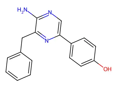 4-(5-Amino-6-(phenylmethyl)-2-pyrazinyl)phenol structure