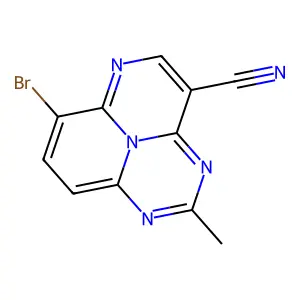 7-Bromo-2-methyl-1,3,6,9b-tetraazaphenalene-4-carbonitrile structure