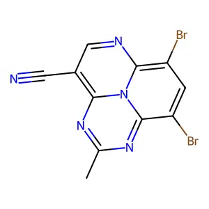 7,9-Dibromo-2-methyl-1,3,6,9b-tetraazaphenalene-4-carbonitrile structure