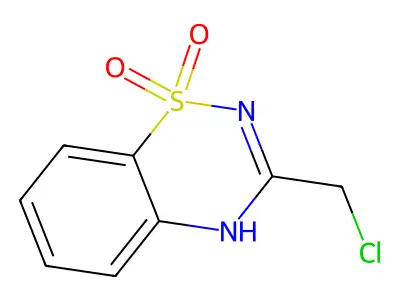 3-(chloromethyl)-2H-1,2,4-benzothiadiazine-1,1-dione structure