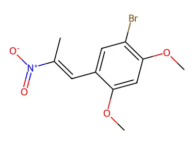 5-Bromo-2,4-dimethoxy-beta-methylnitrostyrene structure