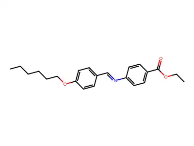 Ethyl 4-[(4-hexoxyphenyl)methylideneamino]benzoate structure