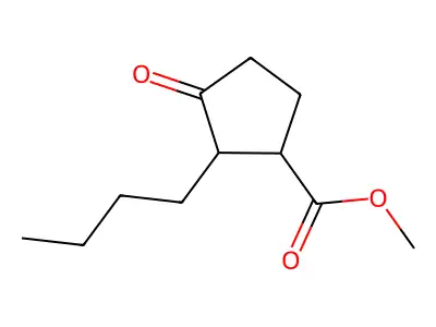 Methyl 2-butyl-3-oxocyclopentanecarboxylate structure