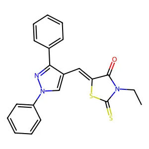 5-((1,3-Diphenyl-1H-pyrazol-4-YL)methylene)-3-ET-2-thioxo-1,3-thiazolidin-4-one structure