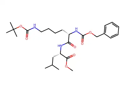 methyl N~2~-[(benzyloxy)carbonyl]-N~6~-(tert-butoxycarbonyl)lysylleucinate structure