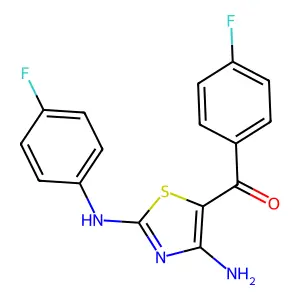 [4-Amino-2-(4-fluoroanilino)-1,3-thiazol-5-yl]-(4-fluorophenyl)methanone structure