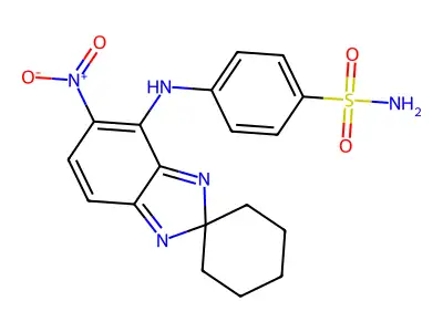4-[(5-Nitrospiro[benzimidazole-2,1'-cyclohexan]-4-yl)amino]benzenesulfonamide structure
