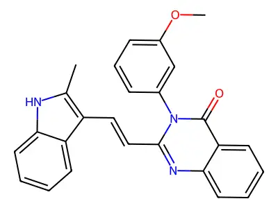 3-(3-methoxyphenyl)-2-[(E)-2-(2-methyl-1H-indol-3-yl)ethenyl]quinazolin-4-one structure