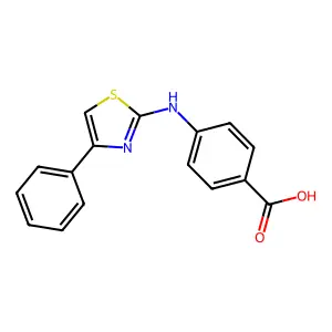 4-[(4-Phenyl-1,3-thiazol-2-yl)amino]benzoic acid structure