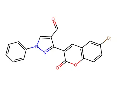 3-(6-Bromo-2-oxochromen-3-yl)-1-phenylpyrazole-4-carbaldehyde structure