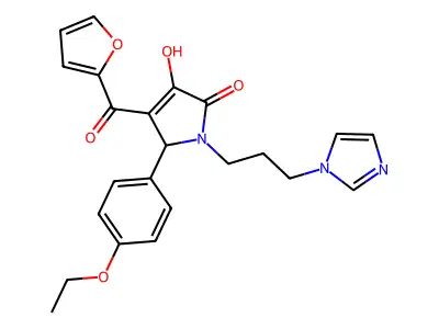 (4E)-5-(4-ethoxyphenyl)-4-[furan-2-yl(hydroxy)methylidene]-1-[3-(1H-imidazol-1-yl)propyl]pyrrolidine-2,3-dione structure