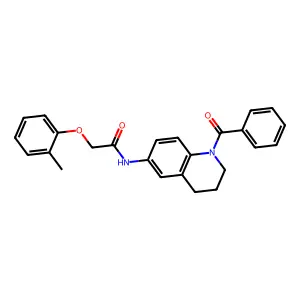 N-(1-benzoyl-1,2,3,4-tetrahydroquinolin-6-yl)-2-(2-methylphenoxy)acetamide structure