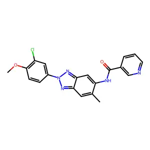 N-[2-(3-chloro-4-methoxyphenyl)-6-methylbenzotriazol-5-yl]pyridine-3-carboxamide structure