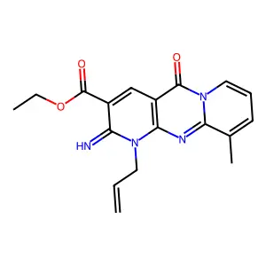 ETHYL 1-ALLYL-2-IMINO-10-METHYL-5-OXO-1,5-DIHYDRO-2H-DIPYRIDO[1,2-A:2,3-D]PYRIMIDINE-3-CARBOXYLATE structure