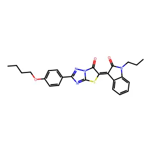 (3Z)-3-[2-(4-butoxyphenyl)-6-oxo[1,3]thiazolo[3,2-b][1,2,4]triazol-5(6H)-ylidene]-1-propyl-1,3-dihydro-2H-indol-2-one structure