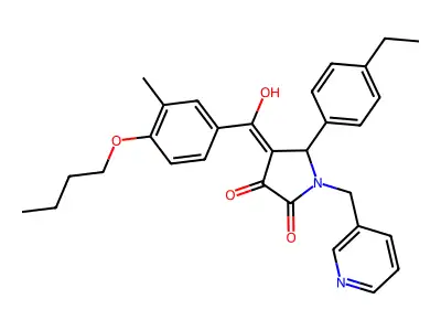4-(4-butoxy-3-methylbenzoyl)-5-(4-ethylphenyl)-3-hydroxy-1-[(pyridin-3-yl)methyl]-2,5-dihydro-1H-pyrrol-2-one structure
