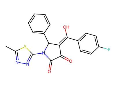 4-(4-fluorobenzoyl)-3-hydroxy-1-(5-methyl-1,3,4-thiadiazol-2-yl)-5-phenyl-2,5-dihydro-1H-pyrrol-2-one structure