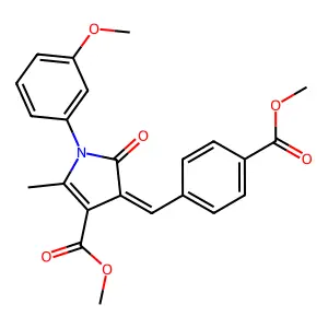 methyl (4Z)-4-[(4-methoxycarbonylphenyl)methylidene]-1-(3-methoxyphenyl)-2-methyl-5-oxopyrrole-3-carboxylate structure