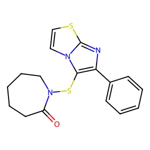 1-(6-Phenylimidazo[2,1-b][1,3]thiazol-5-yl)sulfanylazepan-2-one structure